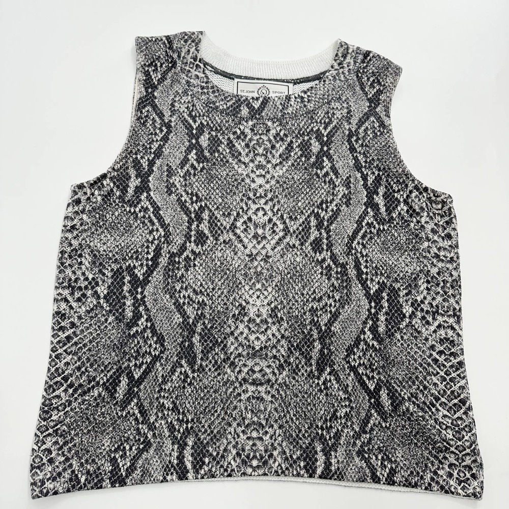 St. John Sport Knit Shell Tank in Snakeskin Python Print Size P US XS